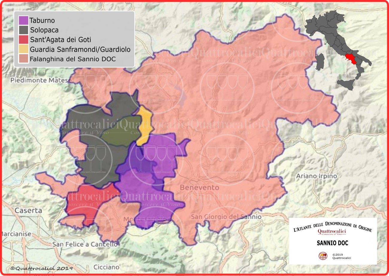 Sannio DOC cartina