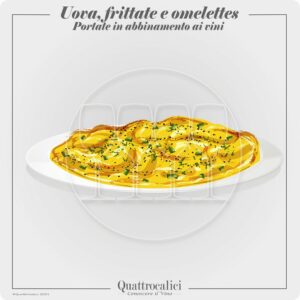 Piatti con uova frittate e omelettes