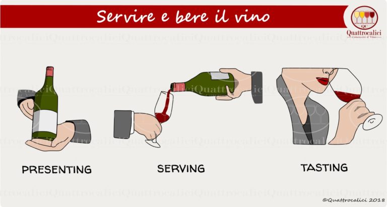 servire e bere il vino
