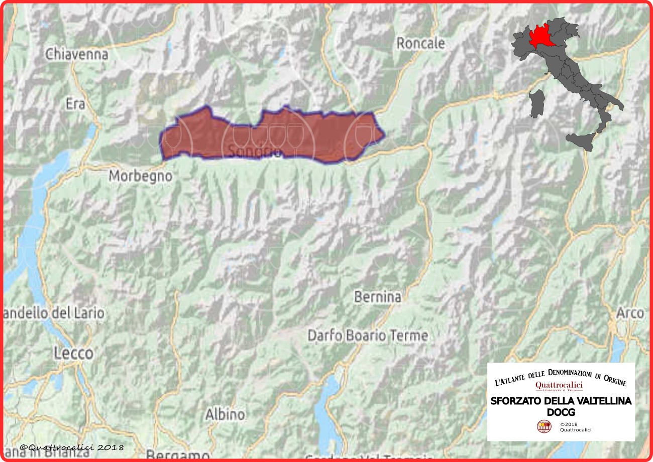 sforzato o sfursat valtellina docg cartina