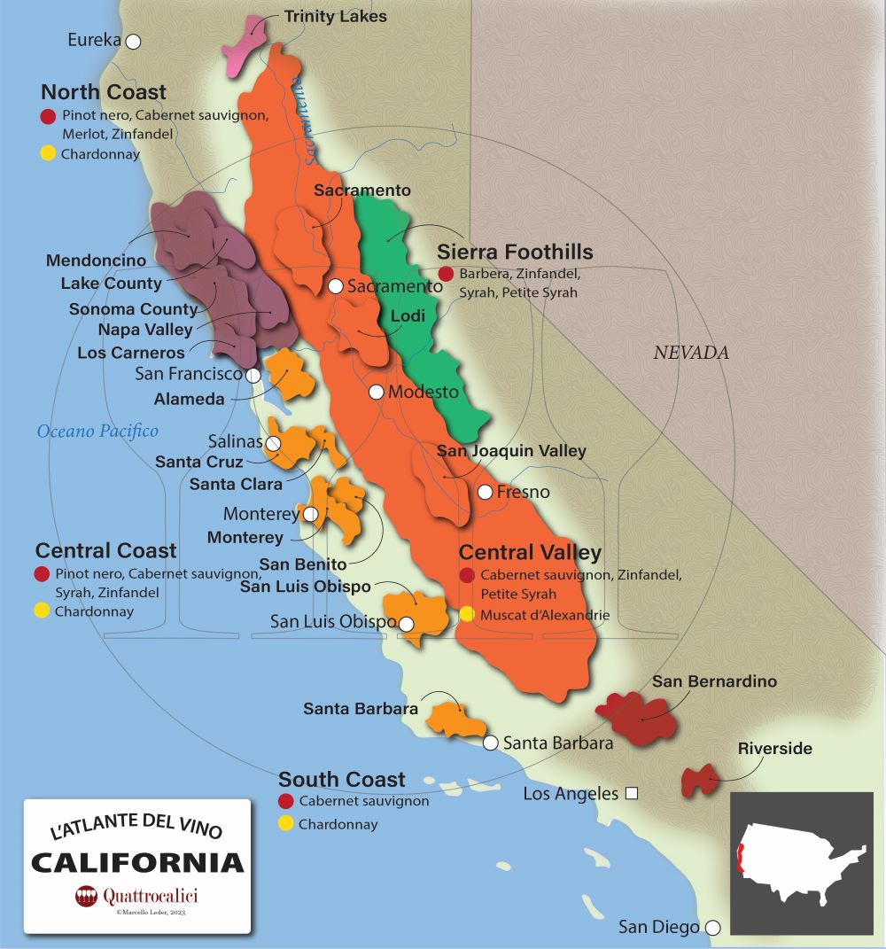 il vino in california
