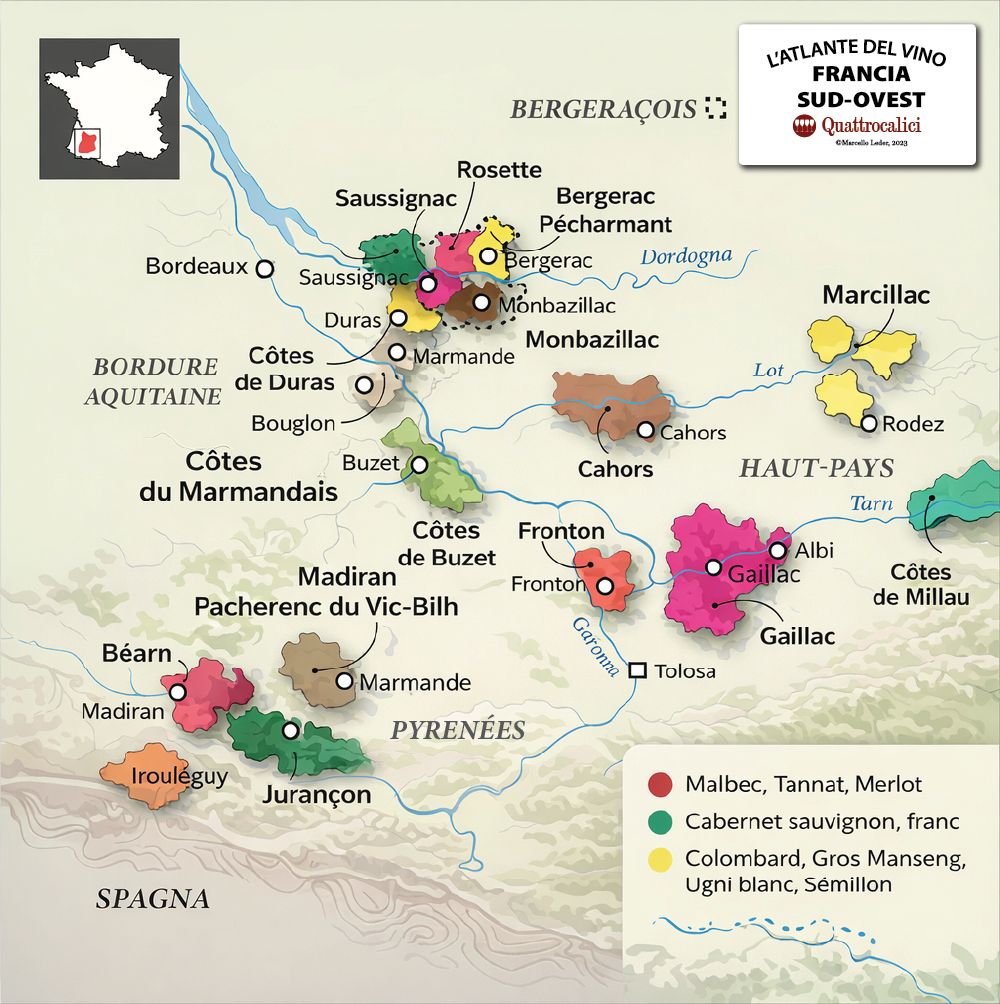 viticoltura e vini nel sud-ovest della francia