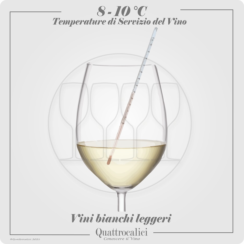 temperatura servizio vini bianchi giovani