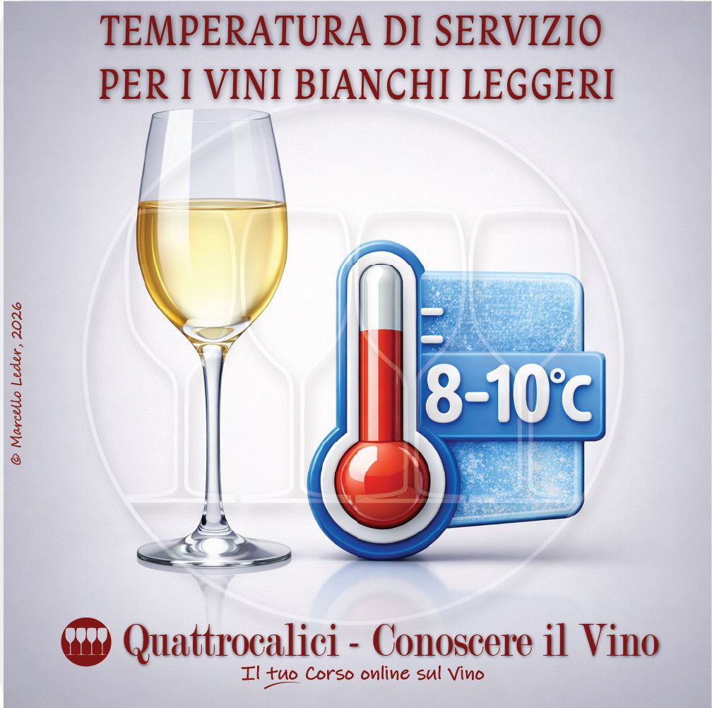 temperatura di servizio per i vini bianchi leggeri