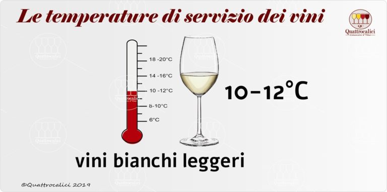 temperatura di servizio per i vini bianchi leggeri