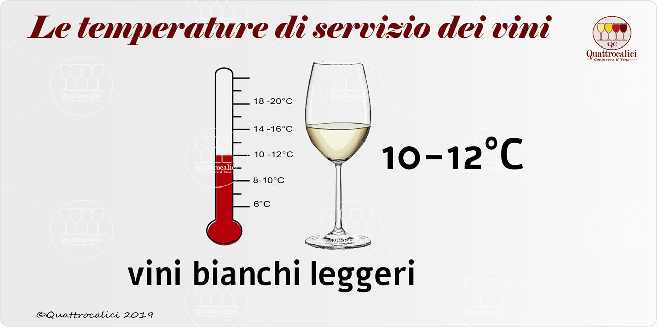 temperatura di servizio per i vini bianchi leggeri