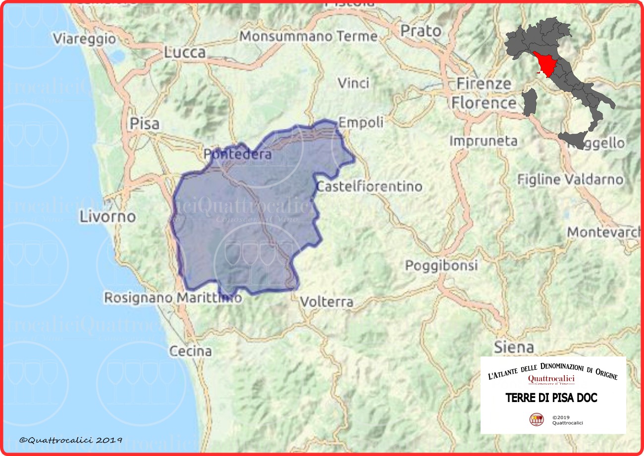 Cartina Terre di Pisa DOC
