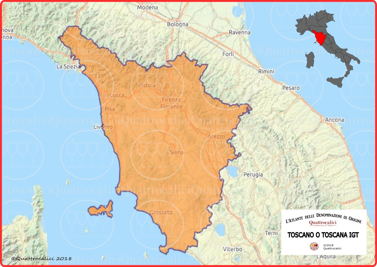 Toscano o Toscana IGT cartina