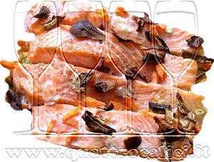 Trota con funghi e cozze