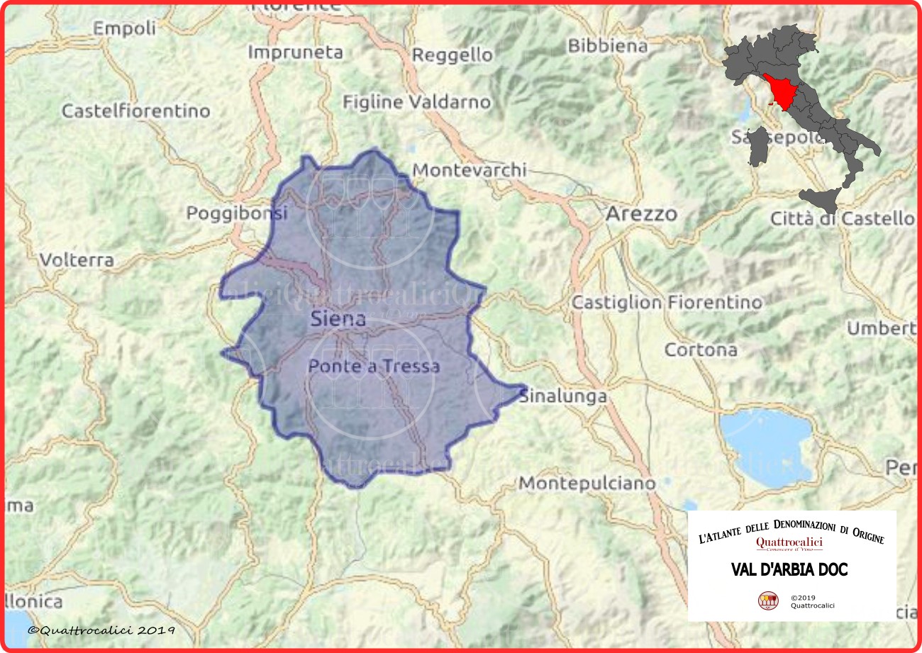 Cartina Val d'Arbia DOC