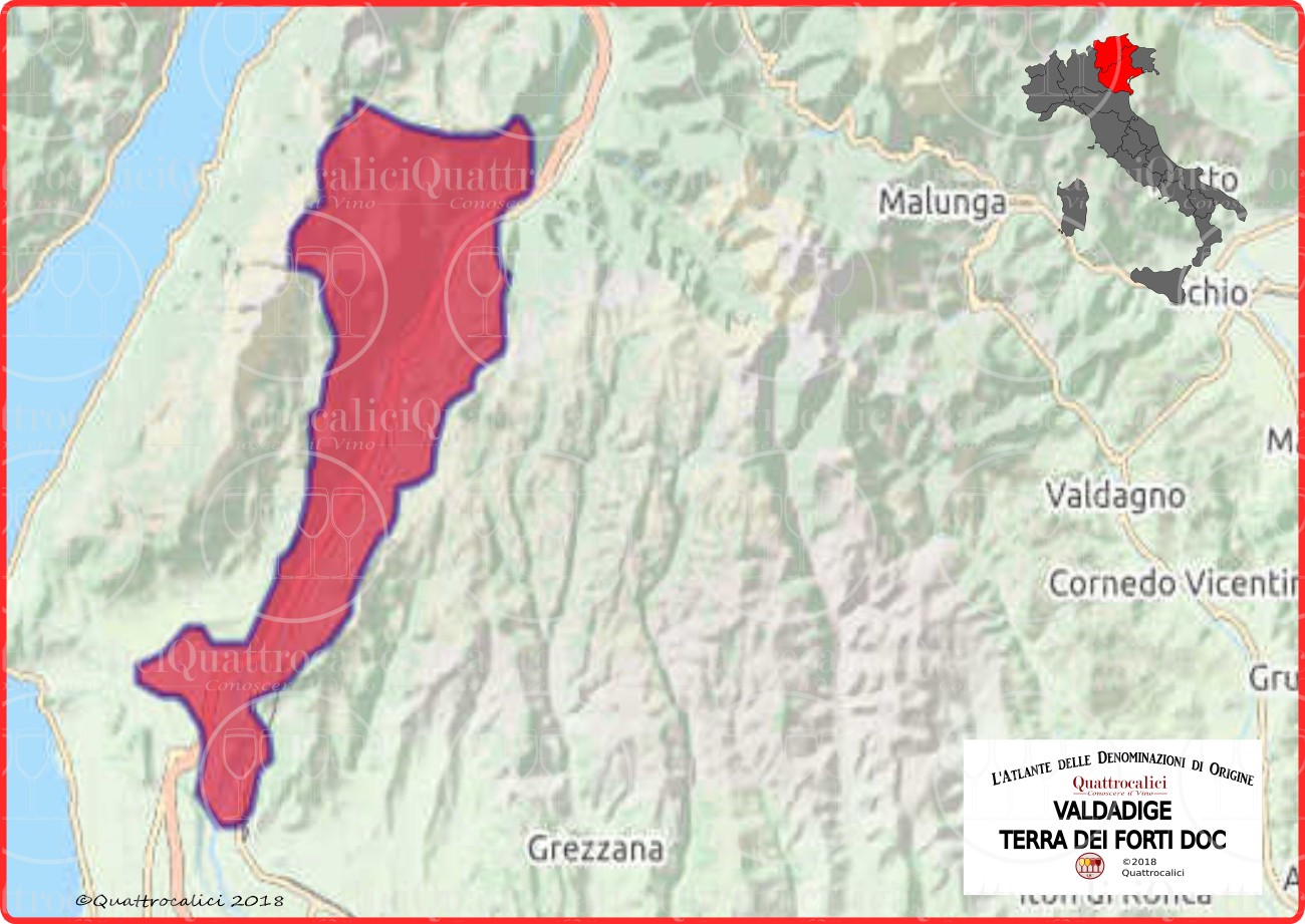 Cartina Valdadige Terra dei Forti DOC