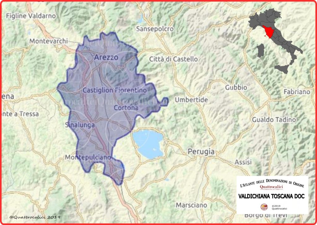 Cartina Valdichiana Toscana DOC