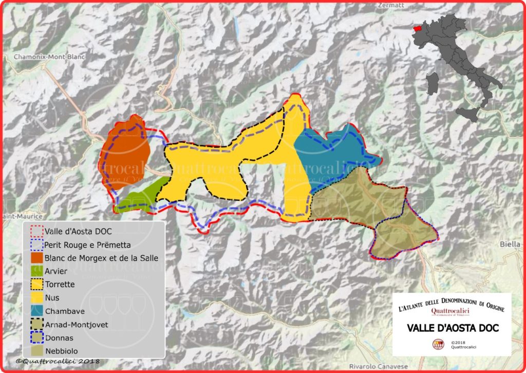 Valle d'Aosta DOC cartina