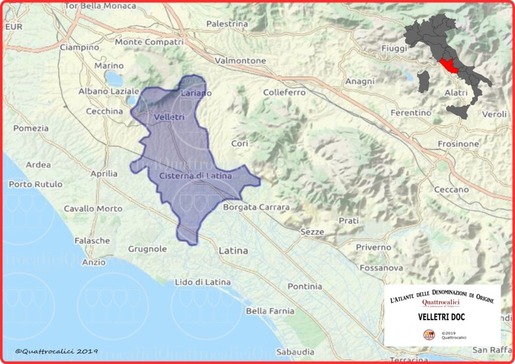 Velletri DOC Cartina Denominazione