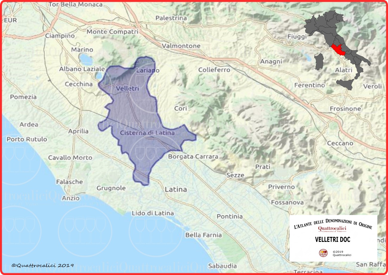 Velletri DOC Cartina Denominazione