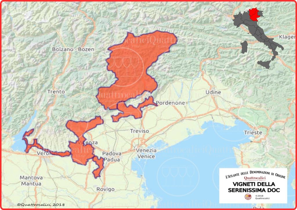 Cartina Vigneti della Serenissima DOC