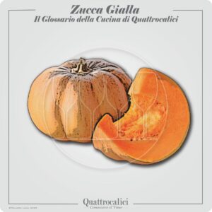 Piatti con zucca gialla e vini in abbinamento