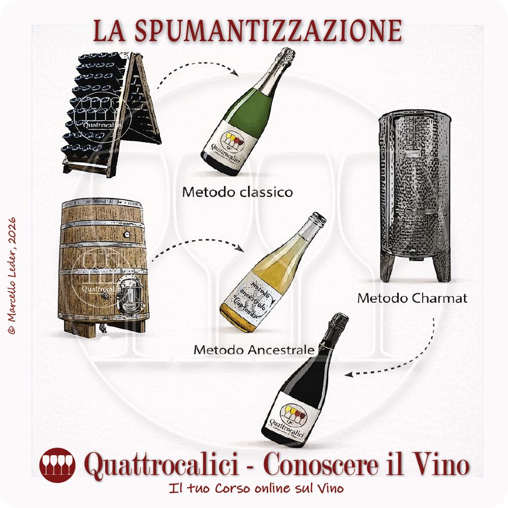 la spumantizzazione e i suoi metodi