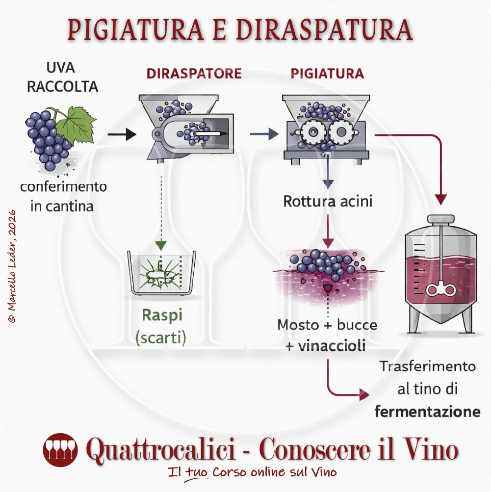 pigiatura e diraspatura delle uve