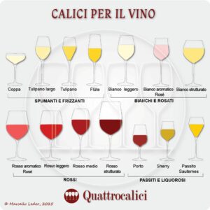 Le forme dei calici per il vino