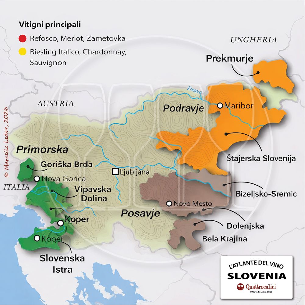 Le zone del vino della Slovenia