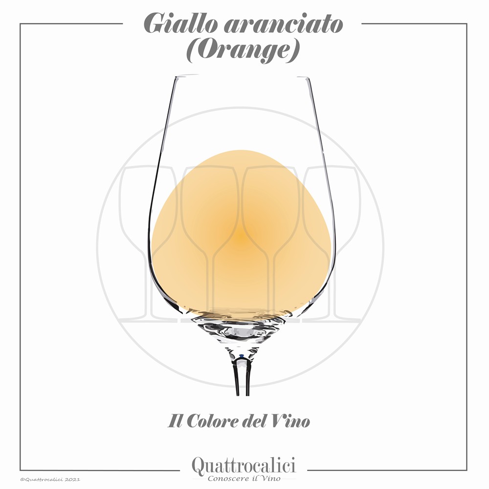 vino di colore giallo aranciato