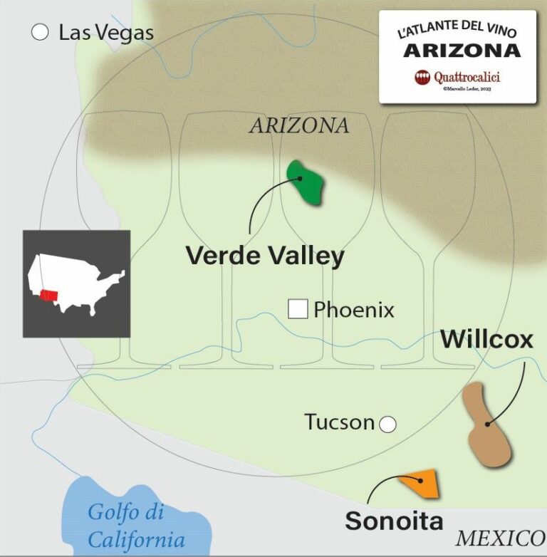 La cartina del vino in Arizona