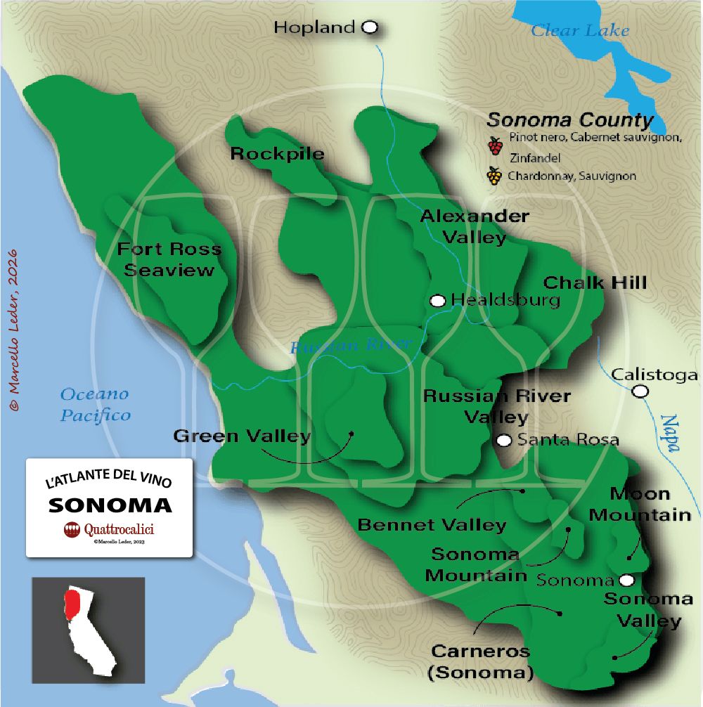 Le zone del vino della Sonoma County