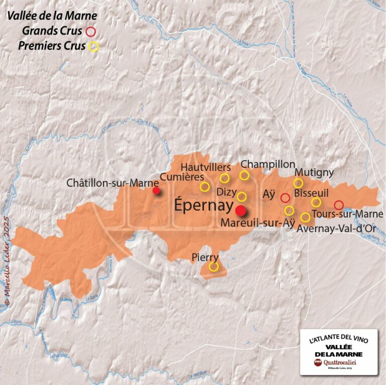 Champagne Vallée de la Marce cartina