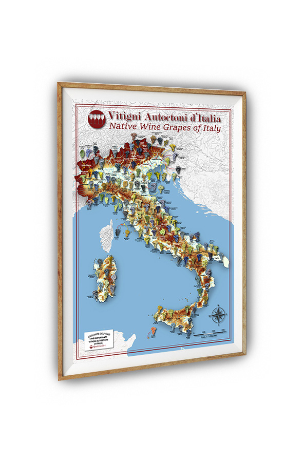 Il Poster Quattrocalici con la cartina dei Vitigni Autoctoni d'Italia