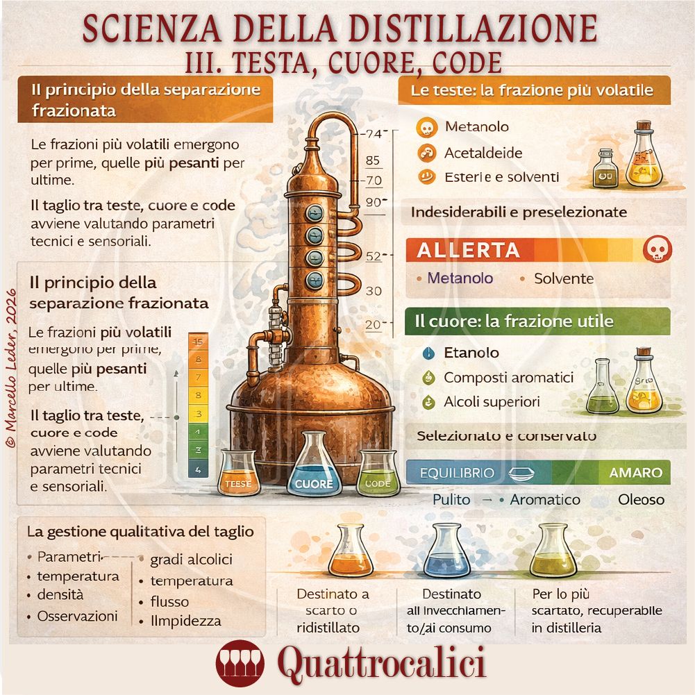 La scienza della distillazione: testa, cuore, code