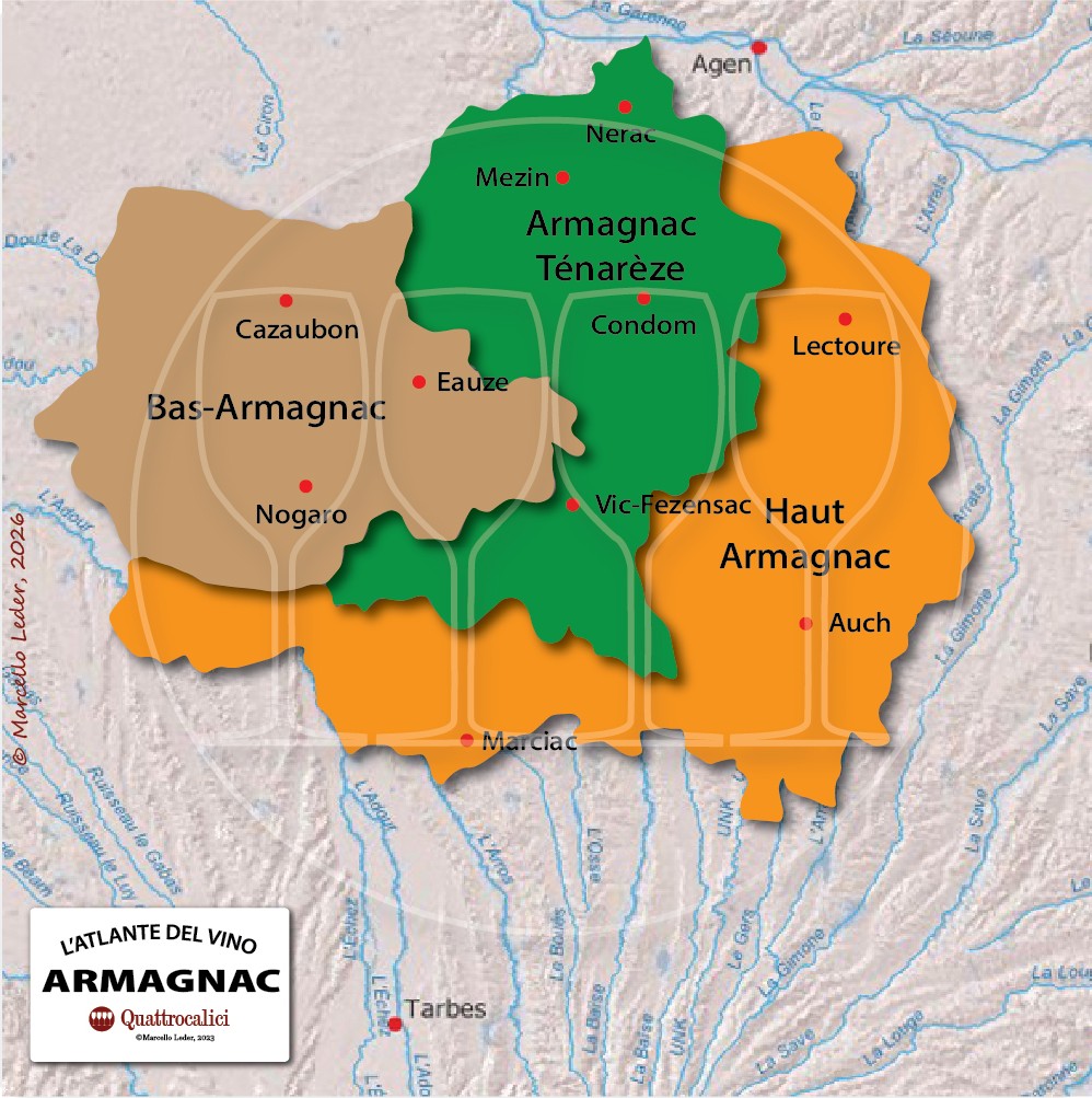 L'Armagnac e le sue zone produttive
