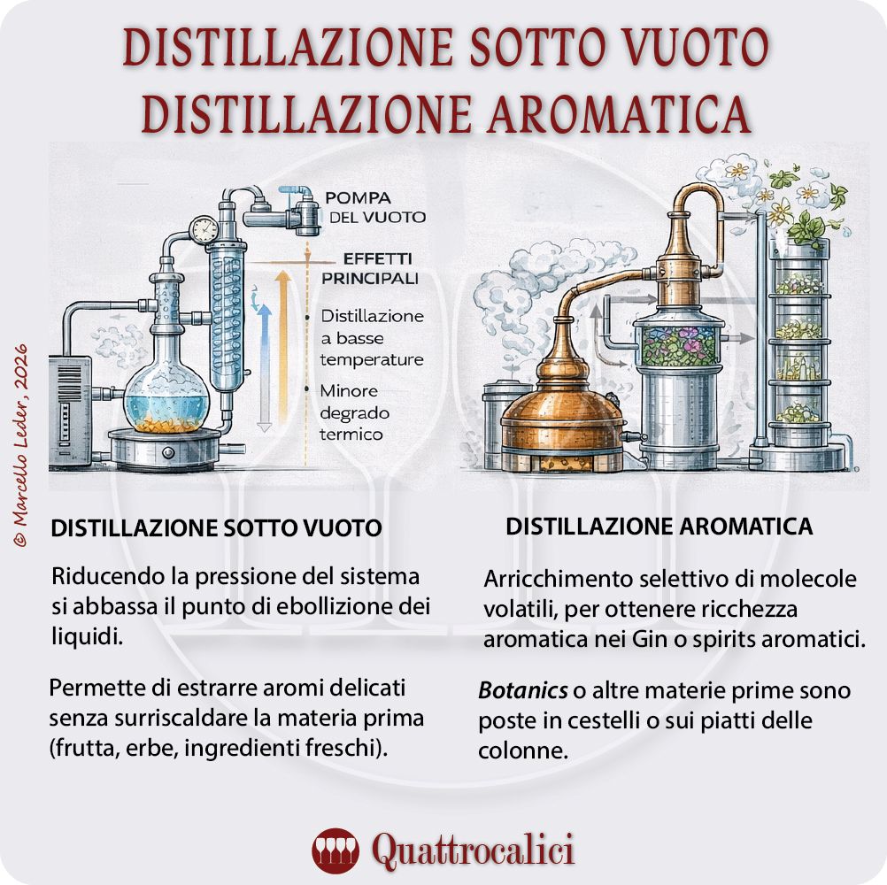 distillazione sotto vuoto e distillazione aromatica