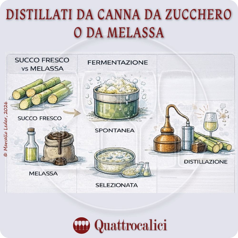 distillati da canna da zucchero o melassa
