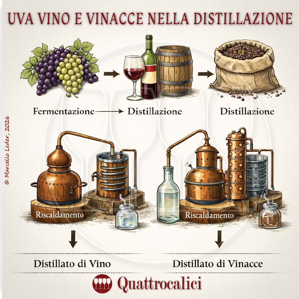 Le materie prime per la distillazione: Uva, Vino e Vinacce