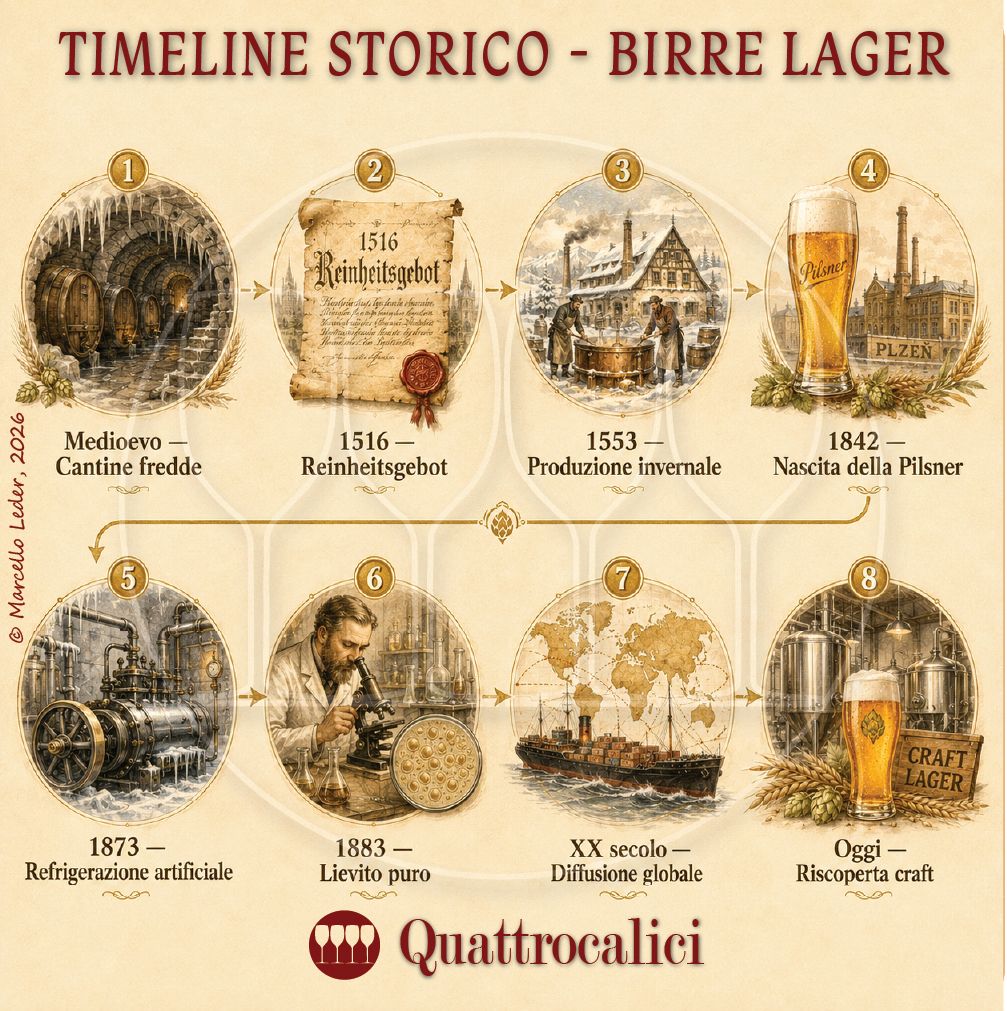Timeline storico per le Birre Lager