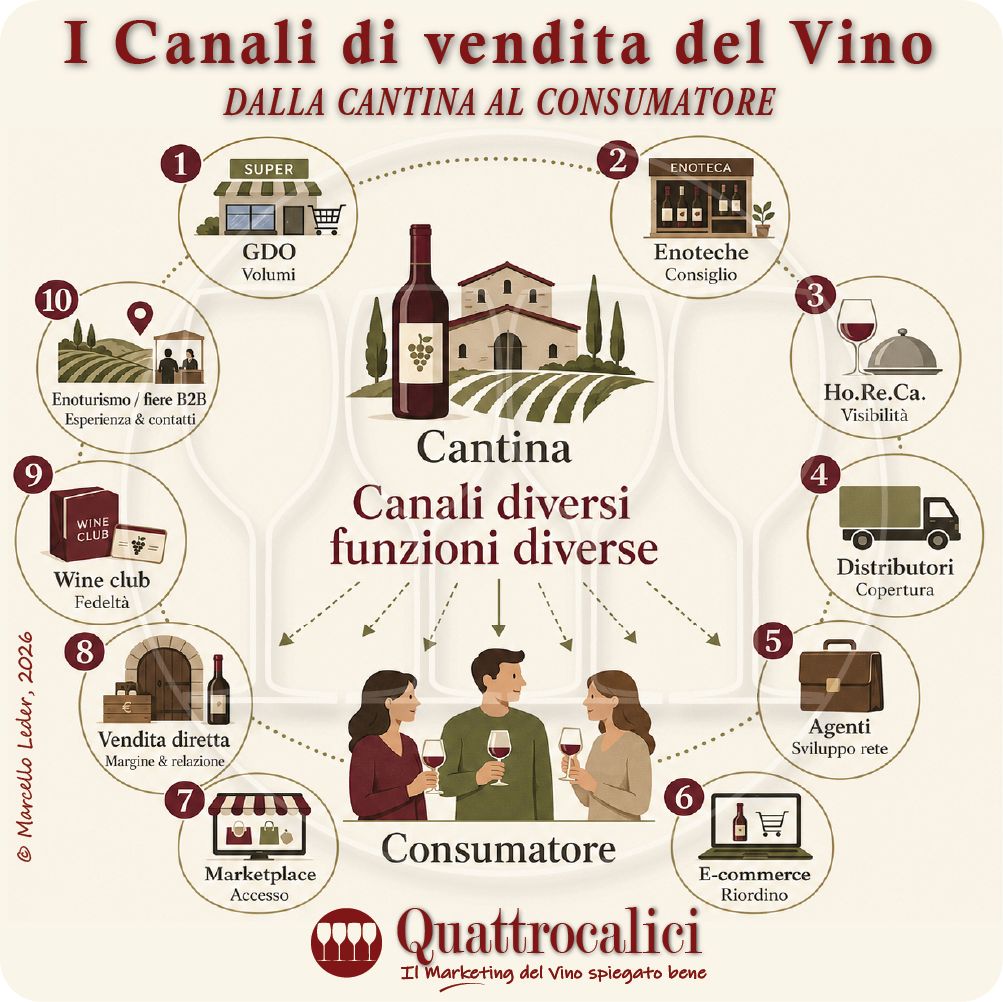 I canali di vendita del vino, dalla cantina al consumatore