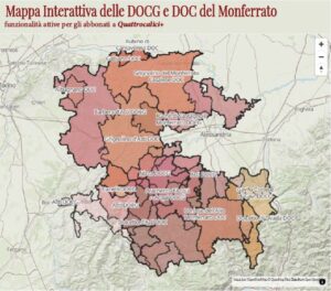 Mappa interattiva delle DOCG e DOC del Monferrato