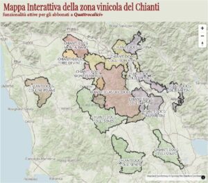 La mappa interattiva della zona vinicola del chianti