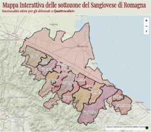 Mappa interattiva della DOC Romagna e delle sottozone del Sangiovese di Romagna DOC