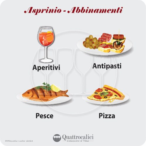 Gli abbinamenti al cibo dei vini Asprinio
