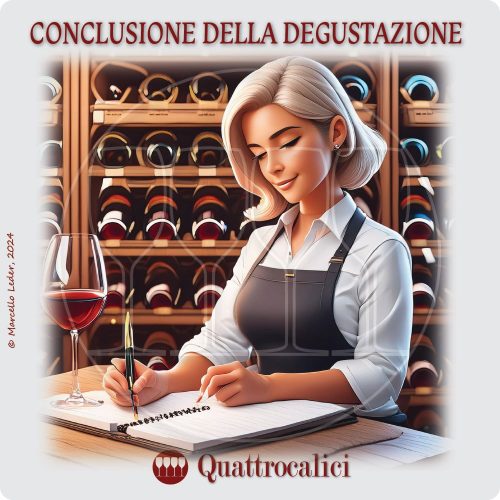 la conclusione della degustazione del vino