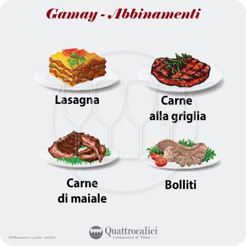 Gli abbinamenti al cibo dei vini Gamay