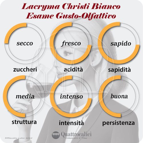 L'esame gusto-olfattivo dei vini Lacryma Christi bianco