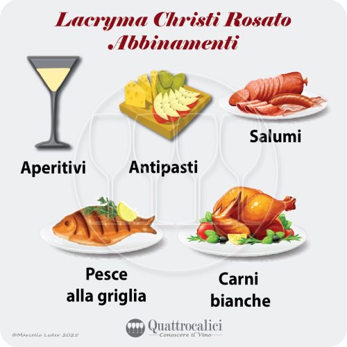L'abbinamento al cibo dei vini Lacryma Christi rosato