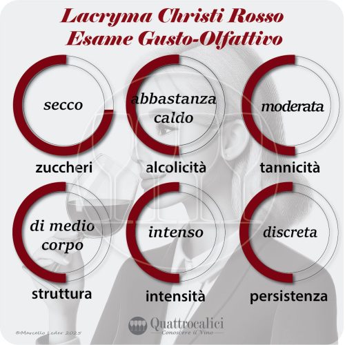 L'esame gustativo dei vini Lacryma Christi rosso