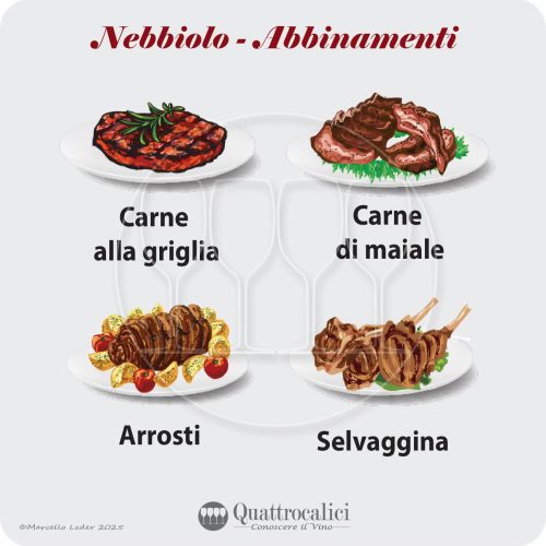 Gli abbinamenti al cibo dei vini Nebbiolo