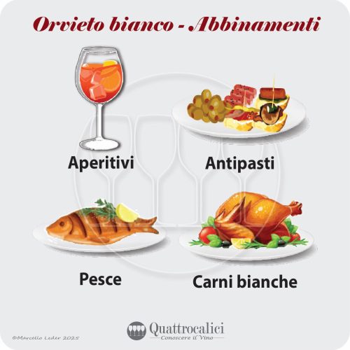 L'abbinamento al cibo dei vini Orvieto bianco