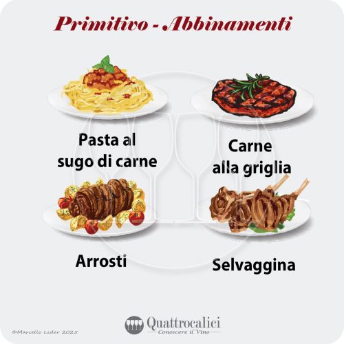 Gli abbinamenti al cibo del vino Primitivo