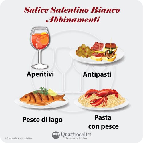 Gli abbinamenti al cibo del Salice Salentino Bianco